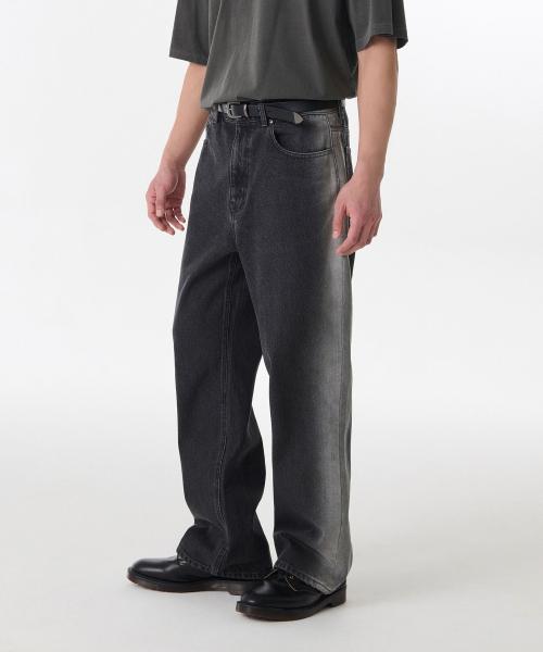 무신사스탠다드 Side Brush Wide Denim Pants ブラック