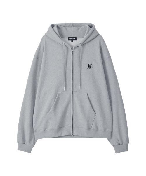 [우알롱] Signature hood zip-up - GREY WL230JHZ01UGRY