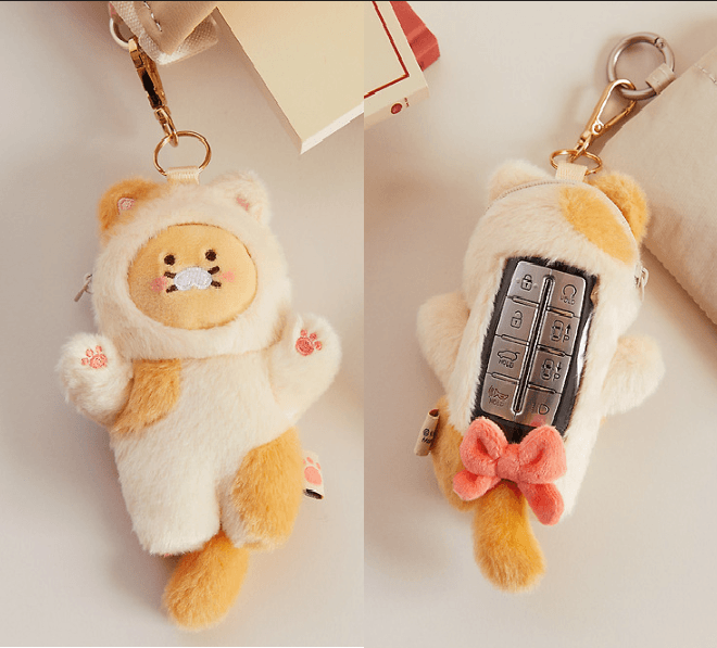 カカオフレンズ ニャンニャンぬいぐるみ チュンシク スマートキーケース チュンシク カーキーカバー