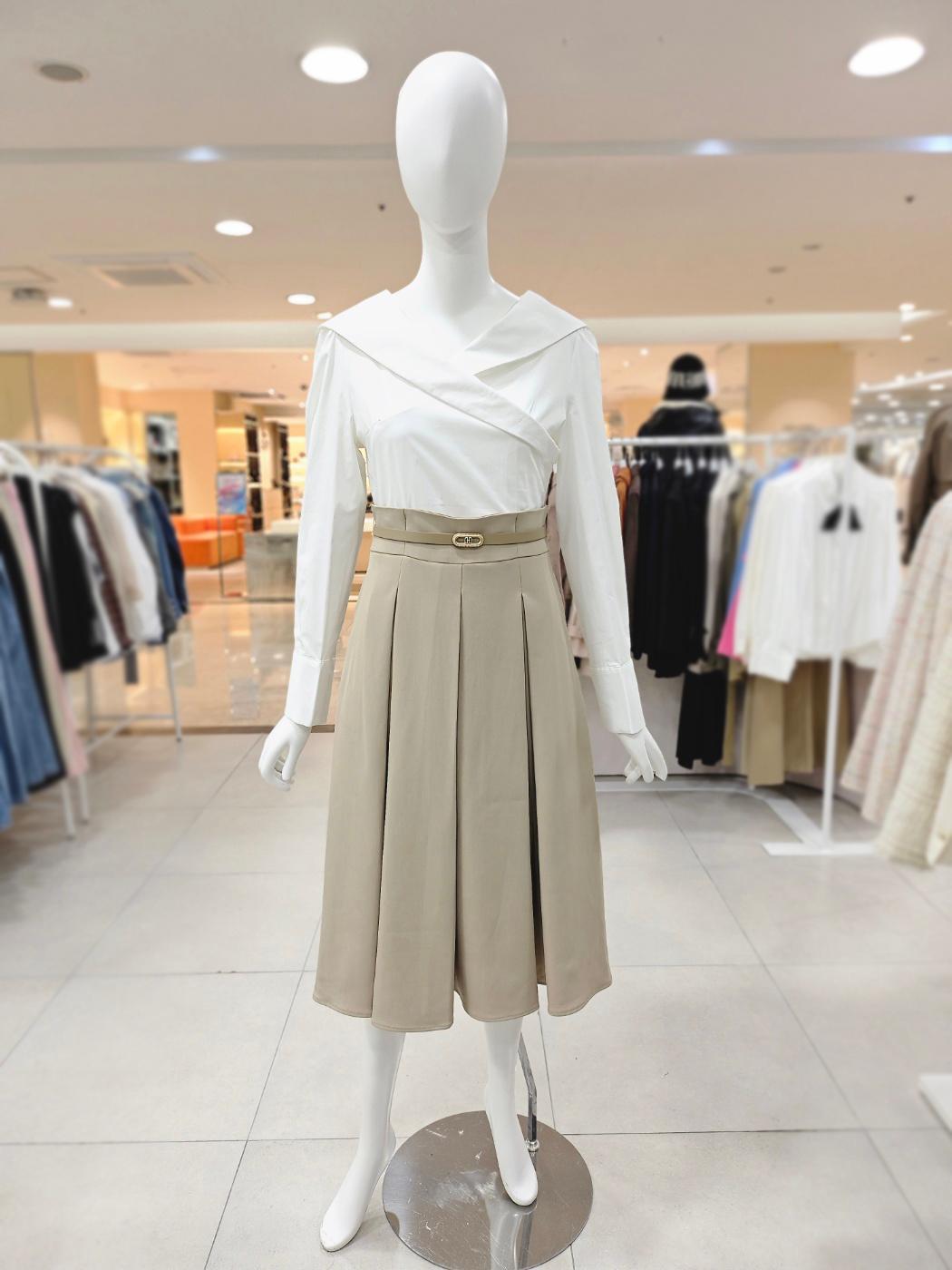 オリーブデオリーブ ブラウス 配色ベルテッド ワンピース YW5SO506