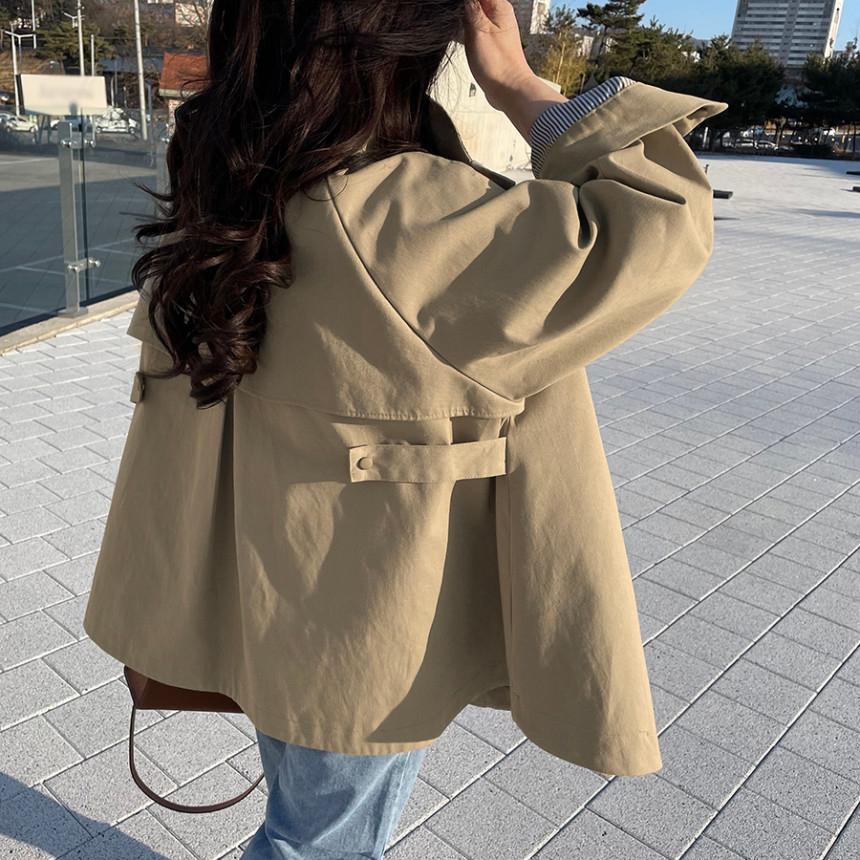 メゾン バックタック オーバーフィット トレンチヤン スケープ ジャケット  春・秋 レディースアウター 日本製 ハイクオリティ