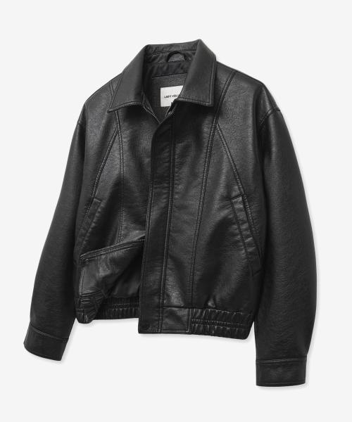 [레이디 볼륨] 9193 ウォッシングレザー ジャケット (BLACK) 5009120806