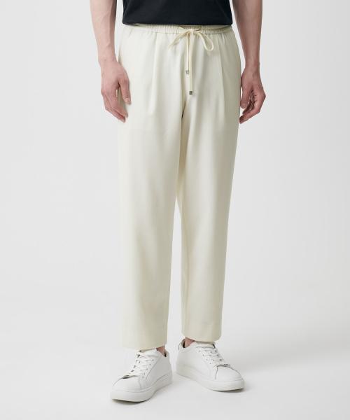 무신사스탠다드 ワイド イージーバンディング クロップ スラックス クリーム