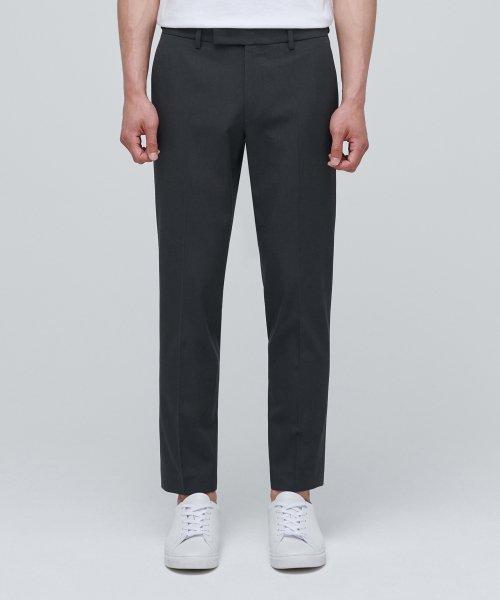 무신사스탠다드 スキニー ヒドゥンバンディング クロップ スラックス グレー