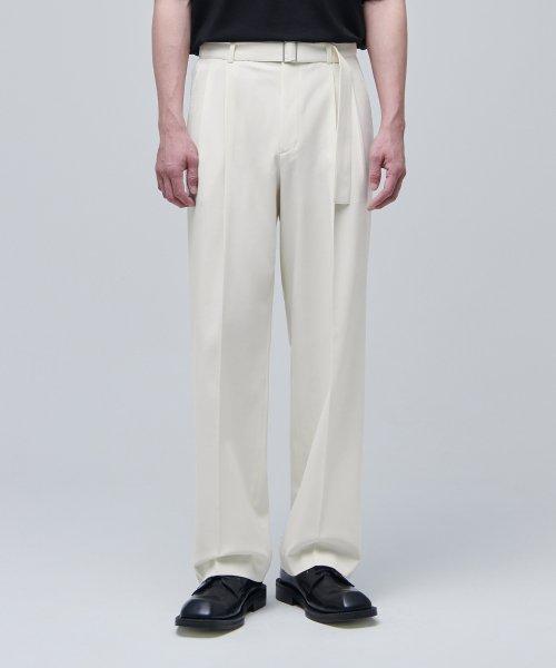 무신사스탠다드 Real Wide Belted Slacks Cream