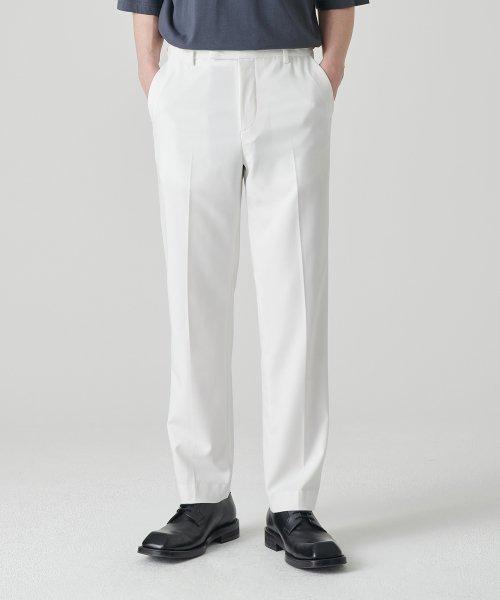 무신사스탠다드 ストレート ヒドゥン バンディング スラックス ホワイト