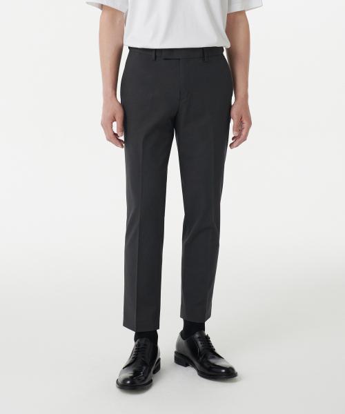 무신사스탠다드 テーパード ヒドゥン バンディング クロップ スラックス グレー