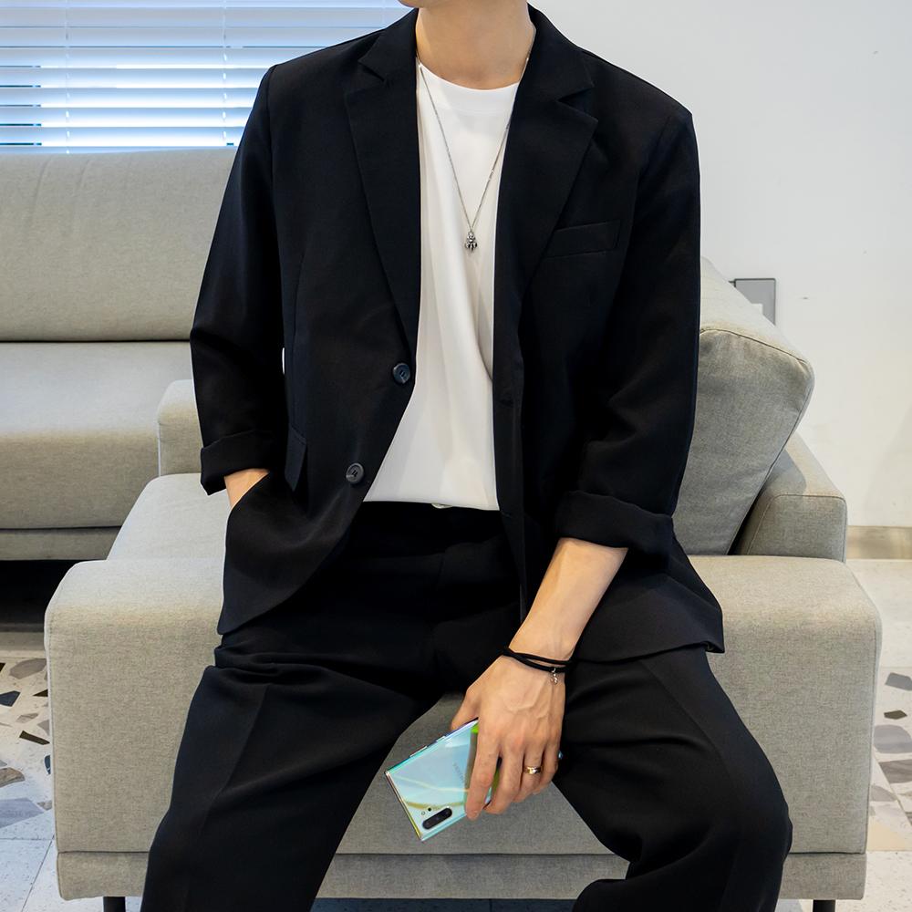 남성 여름 봄 가을 린넨 오버핏 블레이저 마이 미니멀 자켓 CF2155