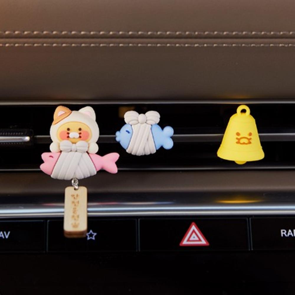 Kakao Friends 安全運転 ニャンニャン 魔除け メダカ チュンシク 車用送風口フィギュア アクセサリー 無事安全