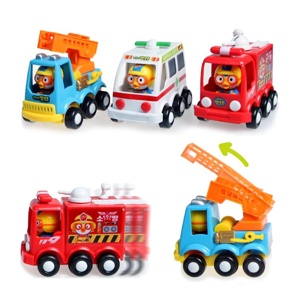 Pororo おもちゃ 消防車 救急車 はしご車 幼児 ベビー 自動車おもちゃ Pororoカー 救助隊 ミニカー
