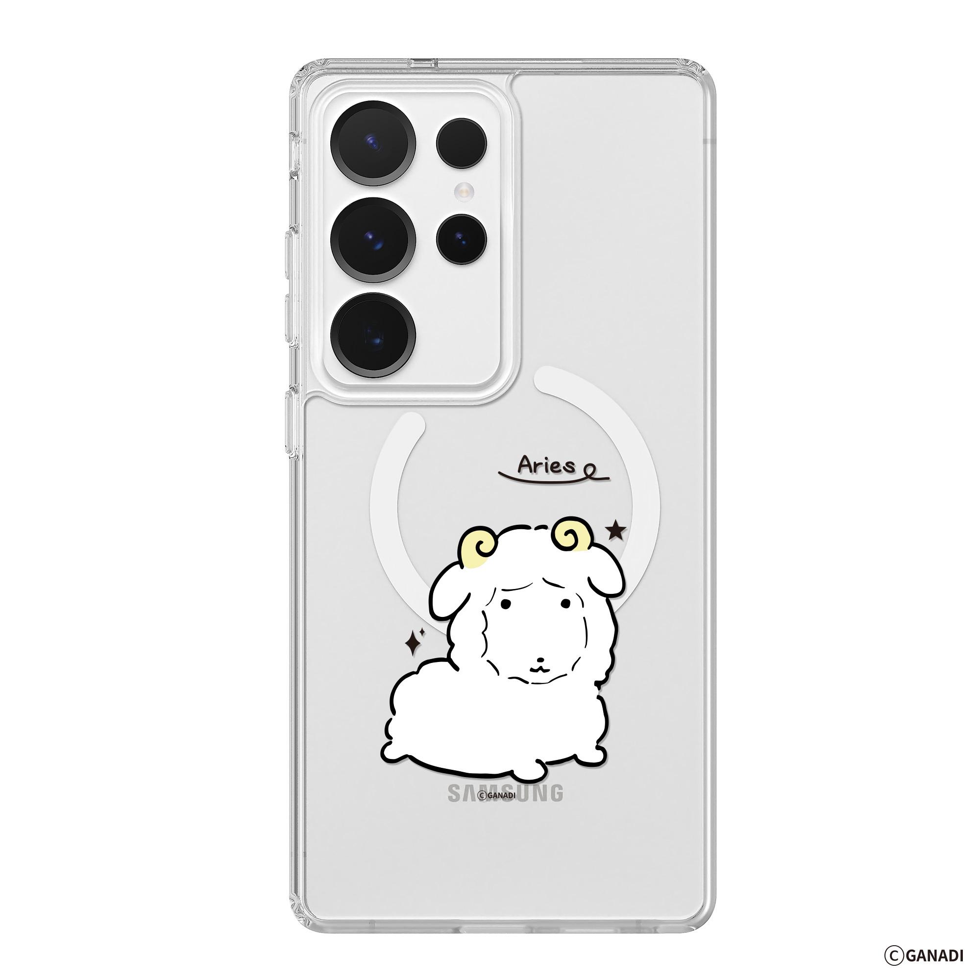 ガナディ Galaxy S24 Ultra 퓨어쉴드 MagSafe 星座デザイン クリアバンパー Plus ケース おひつじ座