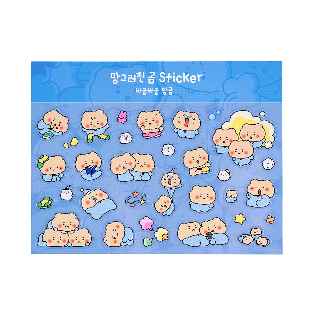 マンクゥロジン 곰 クリアステッカー いっぱい マンゴム