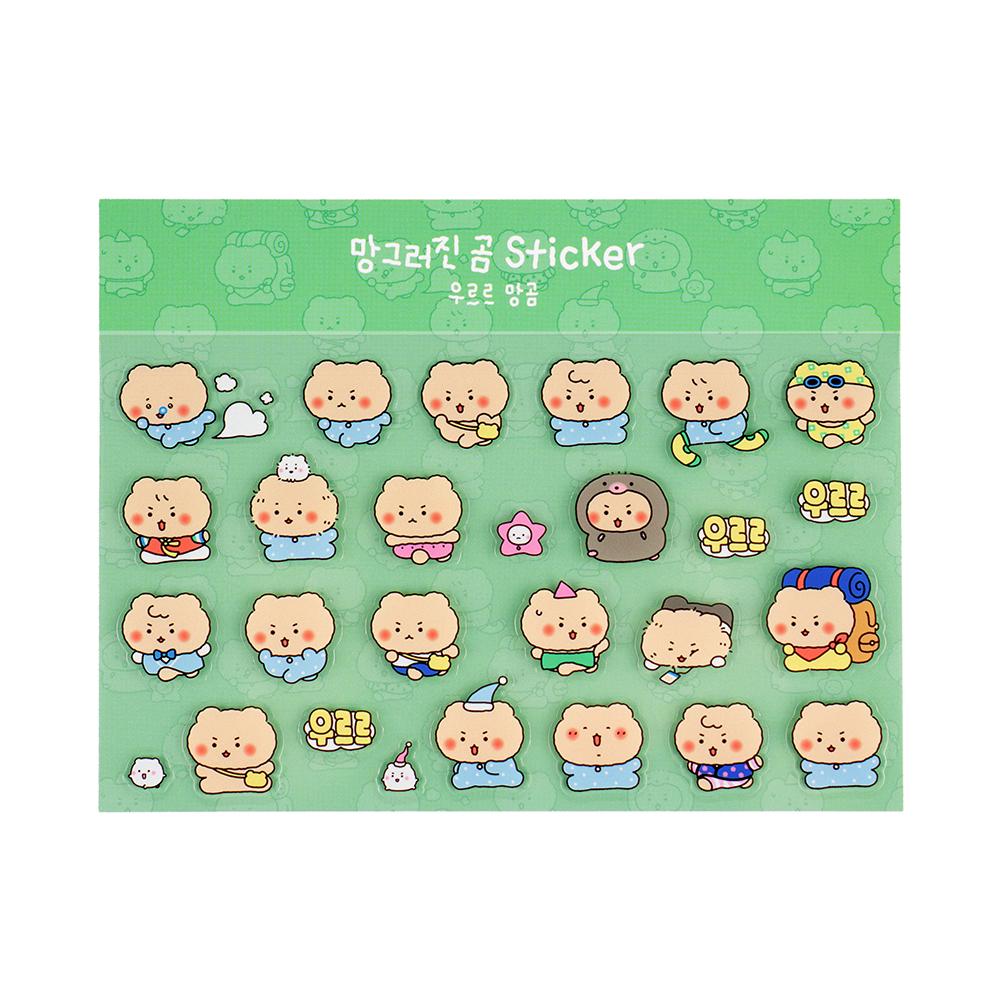 マンクゥロジン 곰 クリアステッカー わらわら マンゴム