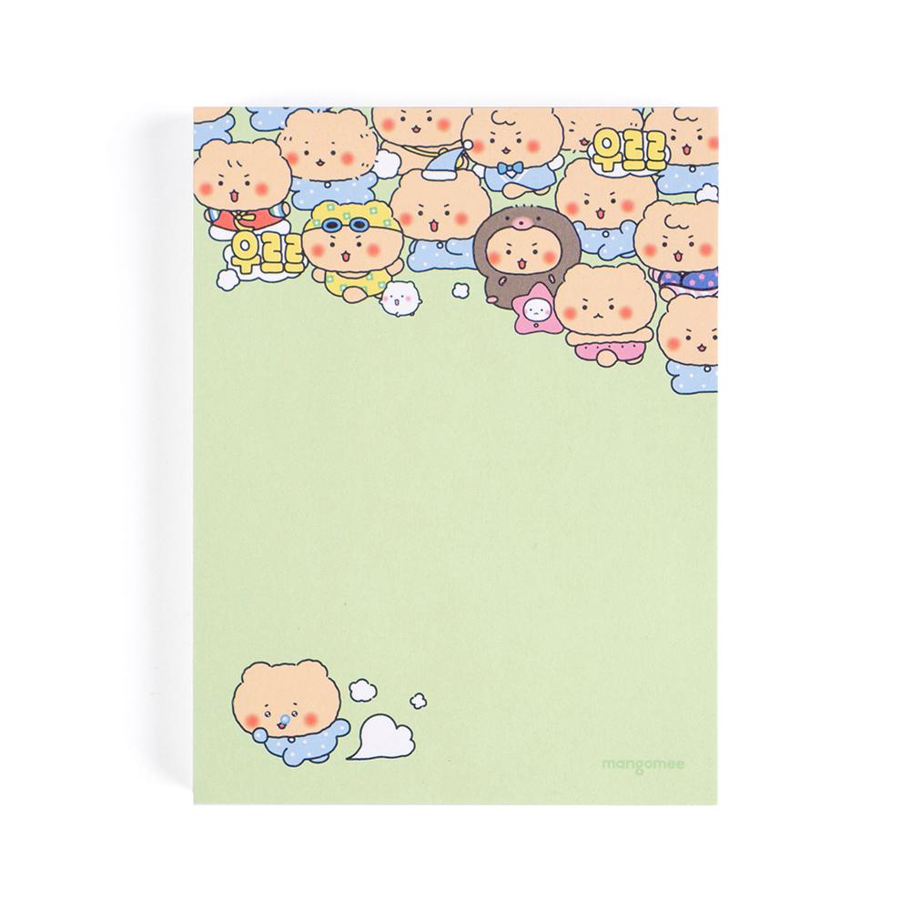 망그러진 곰 メモ帳 ウルル 緑
