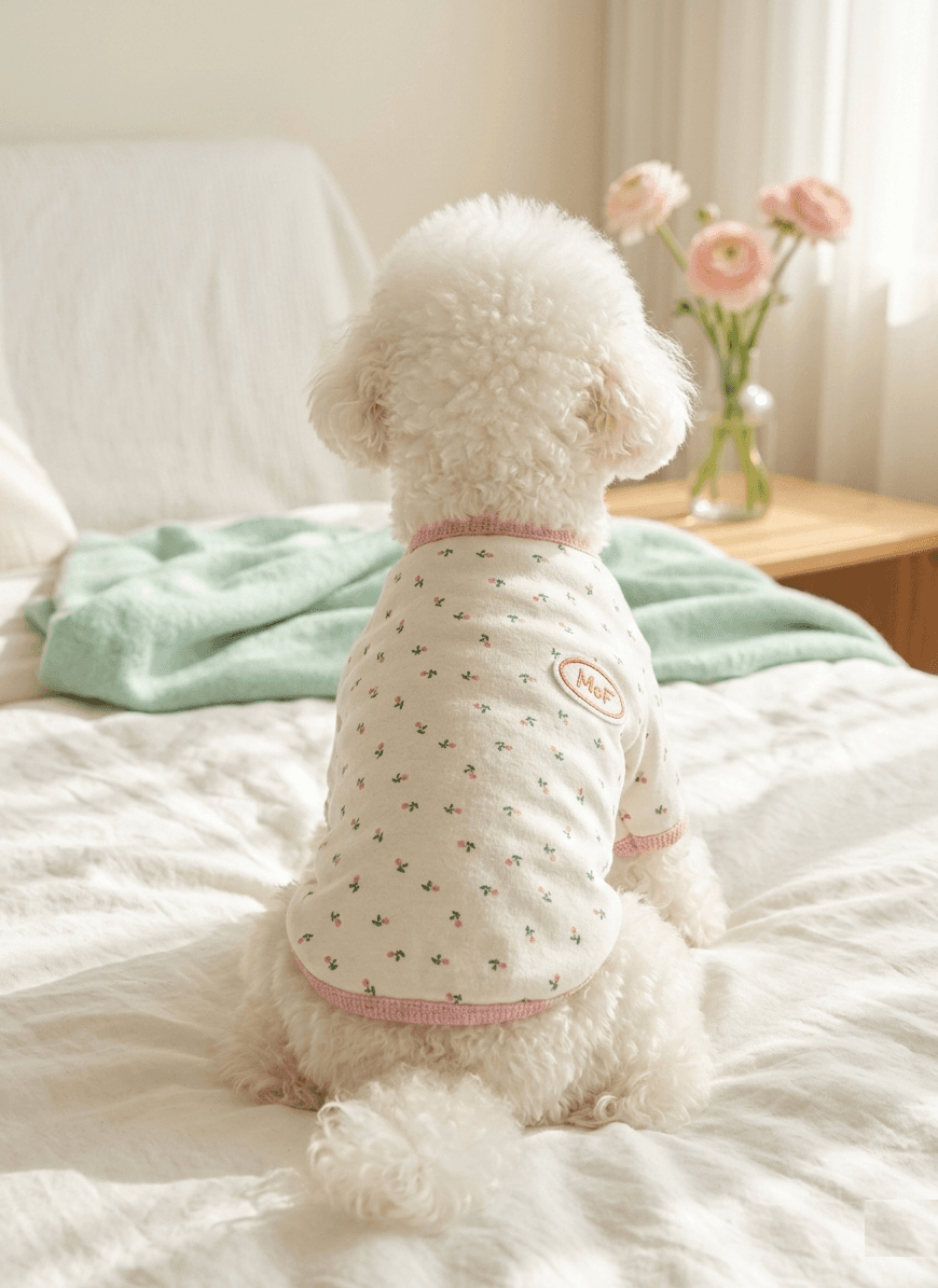 犬用 デイリーTシャツ チェリー柄 かわいい室内着 犬服