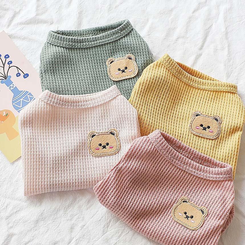 펫라이엇 1 1 강아지옷 고양이옷 데일리 크루넥 와플 티셔츠 나시 실내복 외출복
