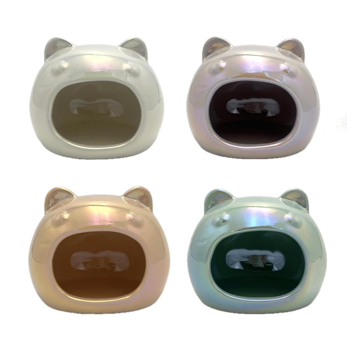 かわいいハムスター型陶器隠れ家、クレステッドゲッコー、レオパードゲッコー、爬虫類隠れ家