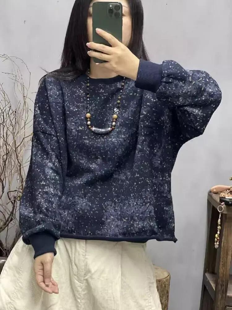 손오공（ソノゴン） レディース デイリーウェア Tシャツ、プリント長袖、ナサ（ Nasa ）、ラウンドネック、カジュアルトップス KUK1