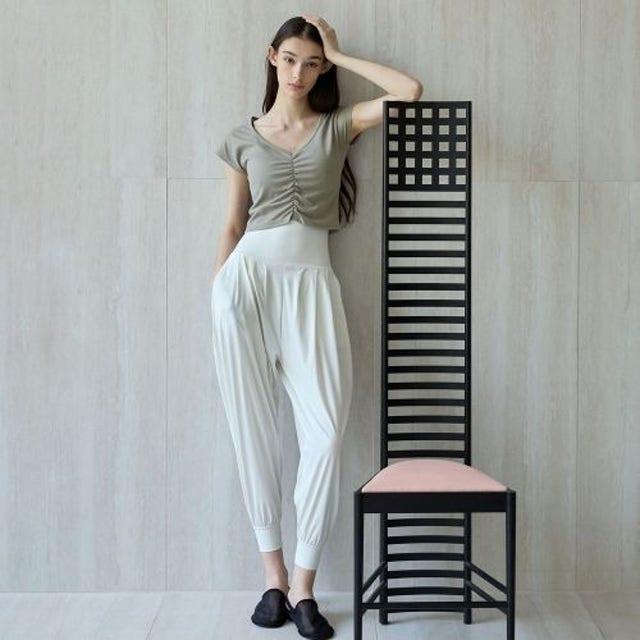 レディース ヨガウェア、Ballet-r（バレール） バルーンパンツ、カーキ、ピラティスウェア DEVI-B0041