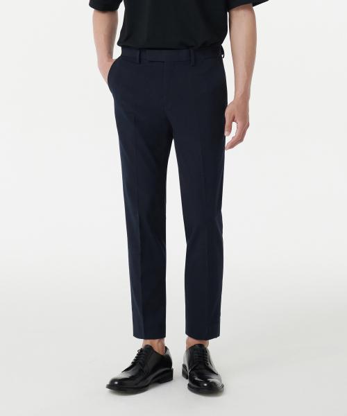 MUSINSA STANDARD Tapered Hidden Banding Crop Slacks Navy