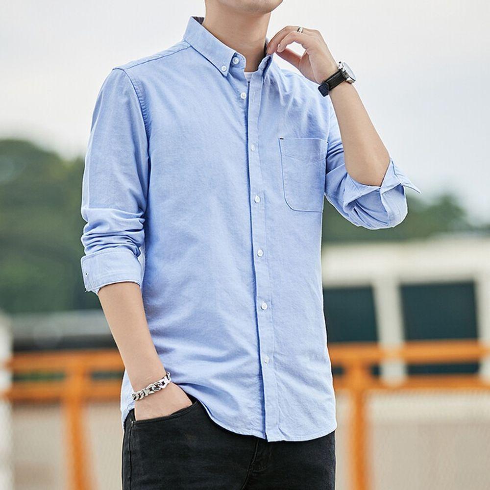 メンズ カジュアル デート服 カーディガン 長袖 カラ― 春秋 ソリッドシャツ 人気3