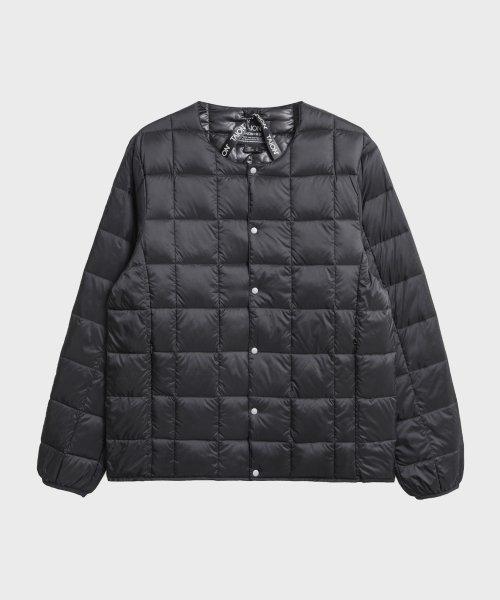 [타이온] クルーネック ボタンダウン 軽量パディング Black TAION-104 (MEN)