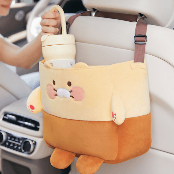 Kakao Friends 車載ヘッドレスト収納バスケット チュンシク 後部座席収納ボックス 車載ポケット整理ボックス