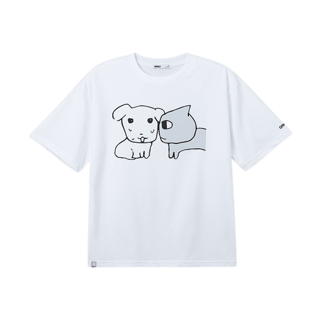 SPAO x GANADI ショートスリーブTシャツ グレー オフホワイト L