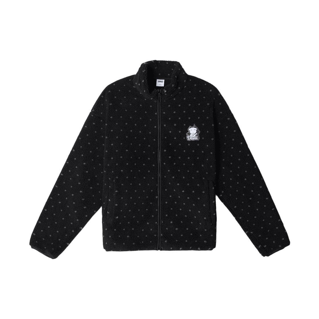 L SPAO x GANADI 天使と悪魔 ダンブルフリース ブラック SPFZF4VU02