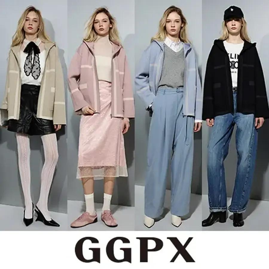 GGPX ジャカード カラーブロック フーディジャケット