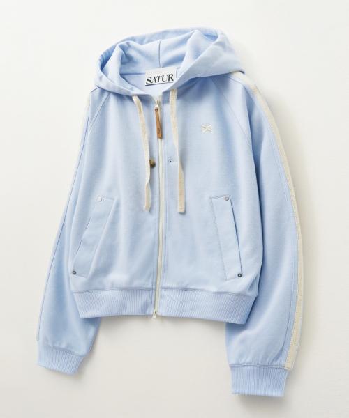 SETTER ロートン ルーズフィット フードジップアップ スカイブルー SA243MTJ01SB