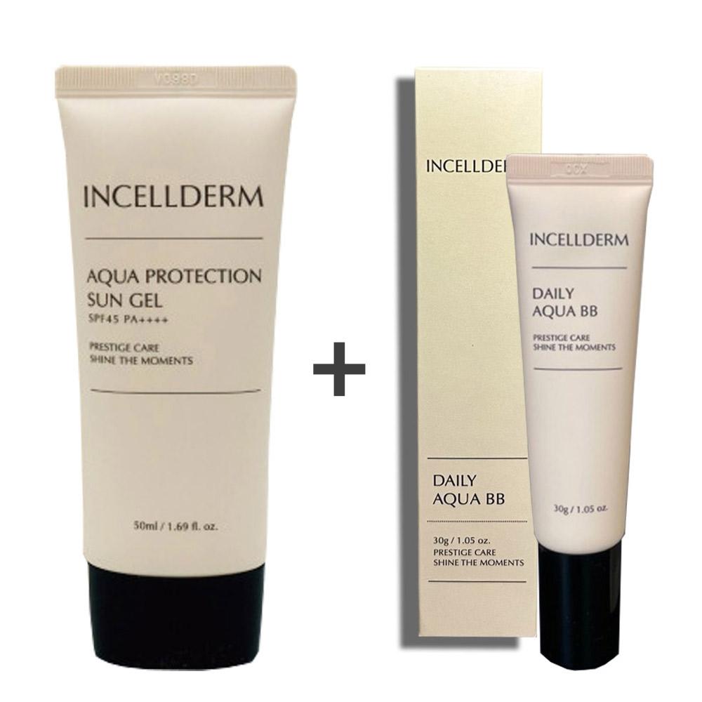 [最新製造] AQUA SUN GEL サンクリーム + INCELLDERM AQUA BB CREAM セット