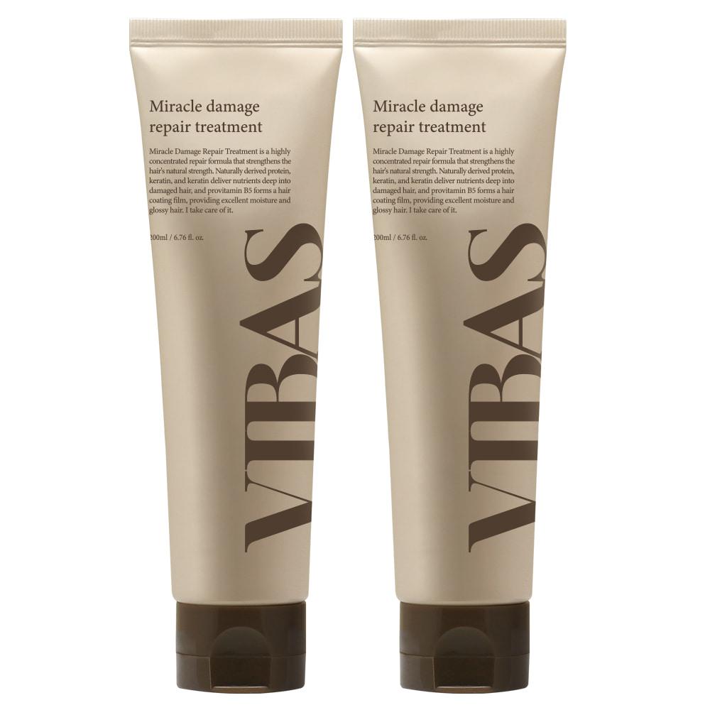 VIVAWAVES ミラクルリペア 極ダメージヘア用 ヘアパック プロテイントリートメント ホワイトムスク, 200ml, 2個