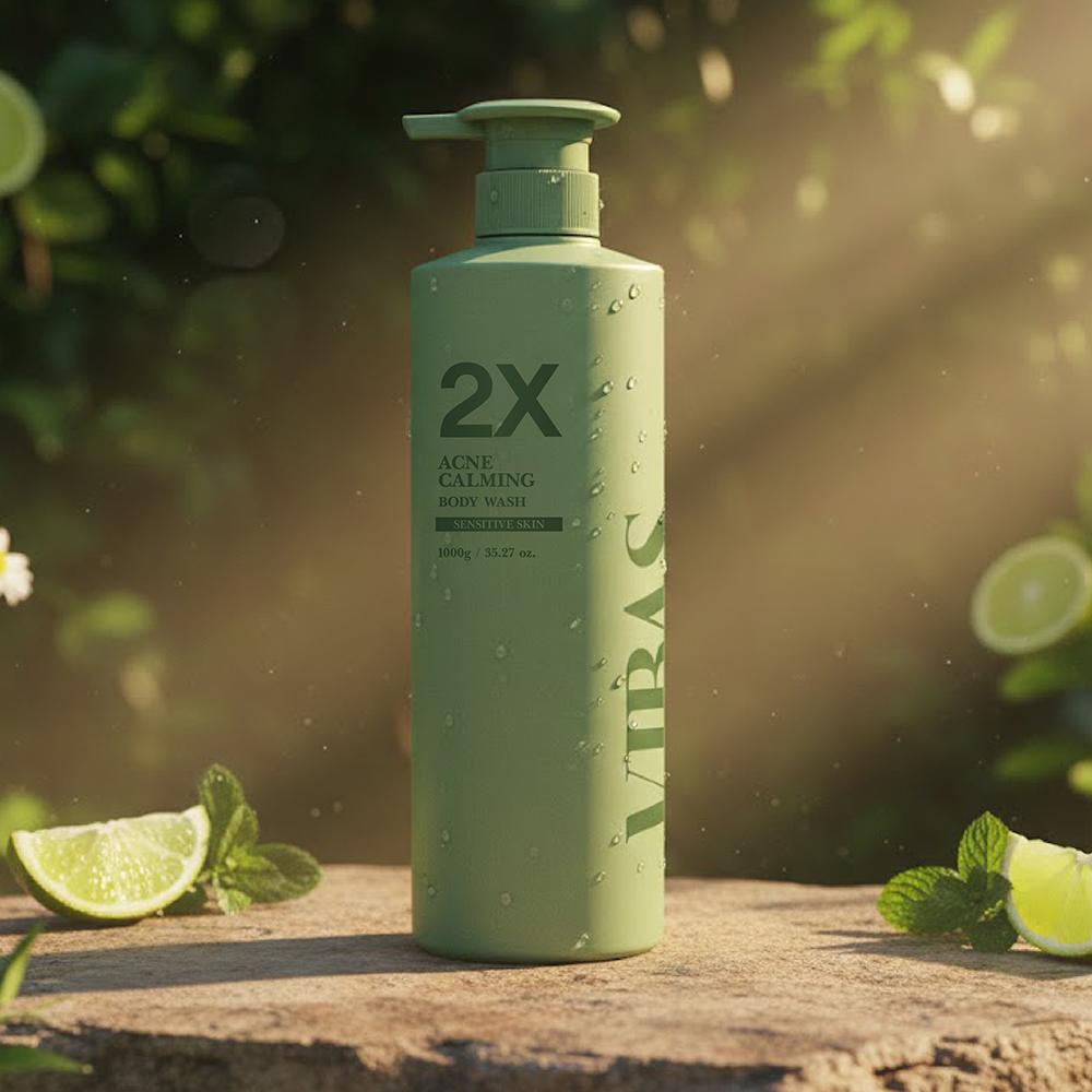 VIVAWAVES 2X アクネカーミング ニキビ緩和機能性 ボディウォッシュ 1000g 背中ニキビ ボディクレンザー 低刺激性