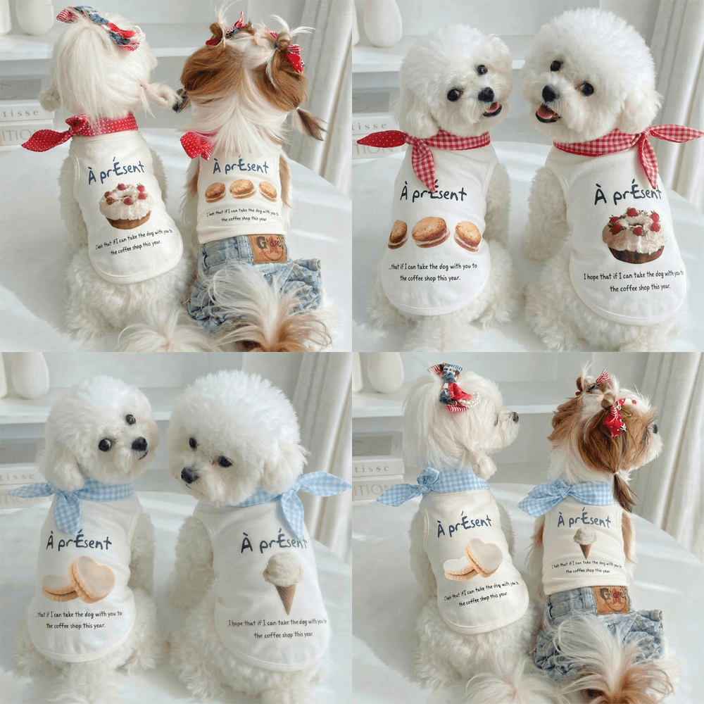 犬服 デイリーTシャツ ドッグウェア ペット用品 ファッション ワンピース ドレス スカーフ タンクトップ