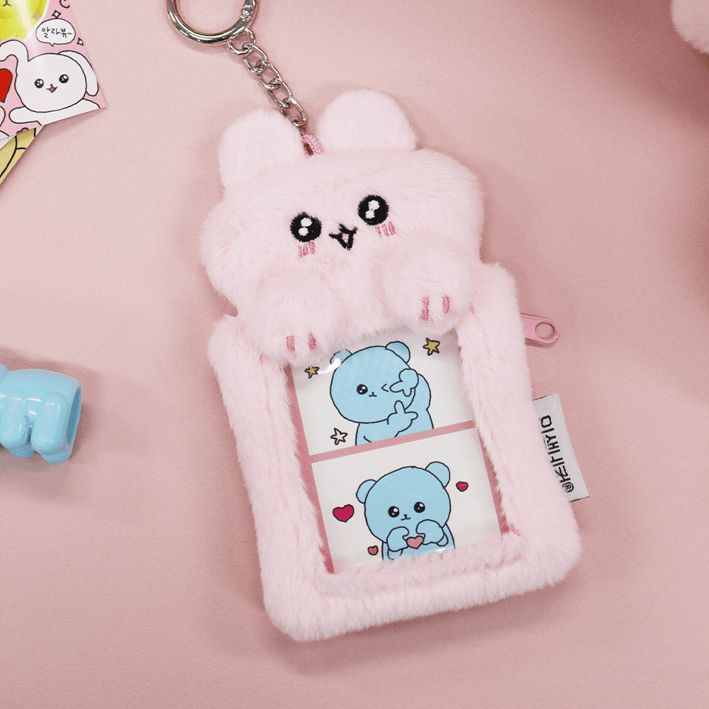 人生4カットXチェゴシム2 かわいいウサギ コシミ ポートレートキーリング