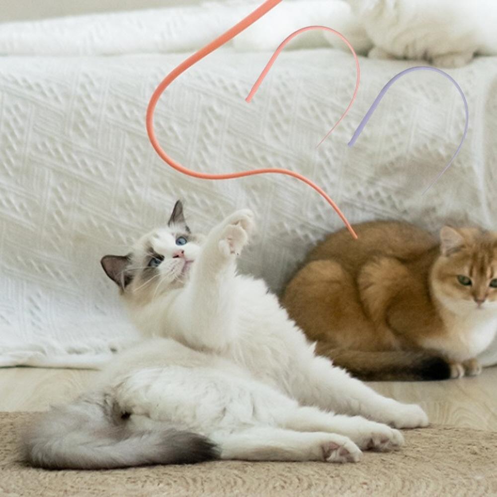 고양이 낚시대 쥐꼬리 고양이 장난감 리필 스틱 꼬리 장남감 고무 낚싯대 실리콘