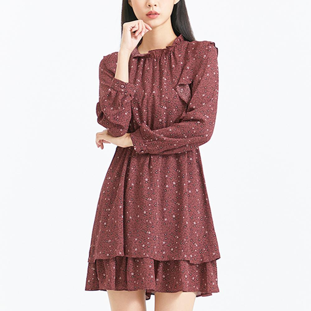 [미쏘] フラワーフリル ミニワンピース (MIWOWBT32G-T)