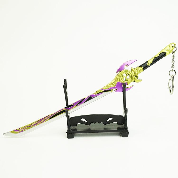 原神 グッズ 属性ペンダント 金属武器ミニチュアフィギュアセット キーリングチャーム 02