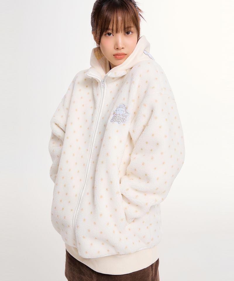 SPAO 가나디 天使と悪魔 ダンブルフリース ホワイト SPFZF4VU02