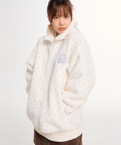 SPAO 가나디 天使と悪魔 ダンブルフリース ホワイト SPFZF4VU02