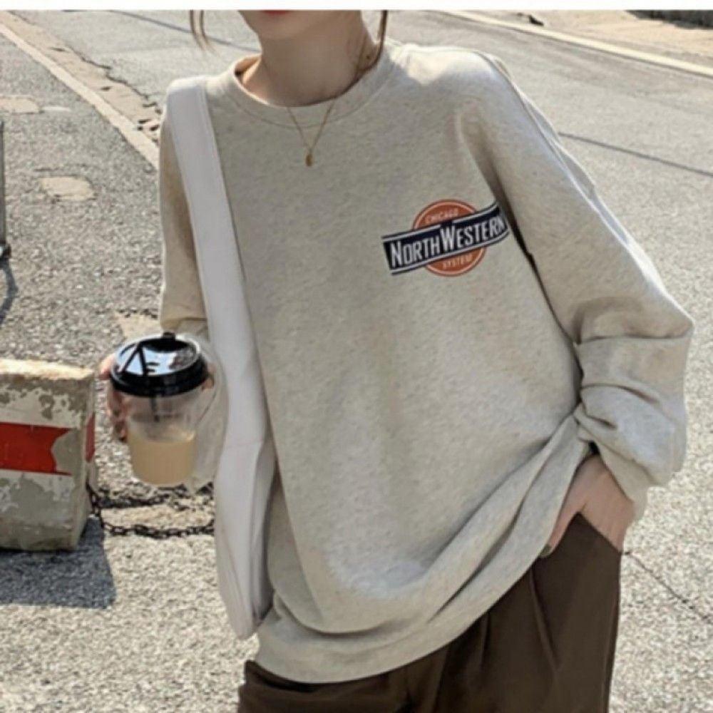 レディース 秋 ルーズフィット 裏起毛 トレーナー 長袖 トップス デイリールック