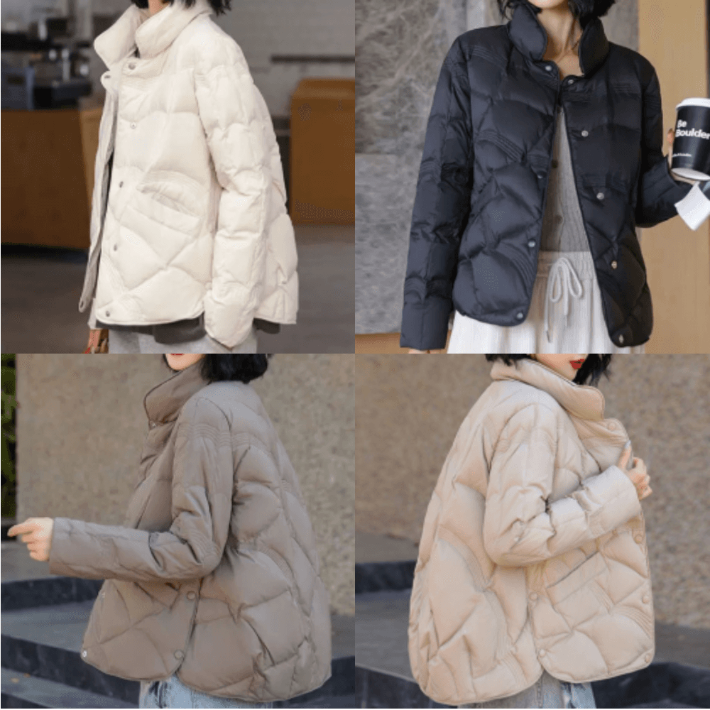 レディース キルティングジャケット カラ― ヌビム ダックダウン 軽量 薄手 春 パディング 高級 軽い ジャンパー 季節の変わり目 アウター