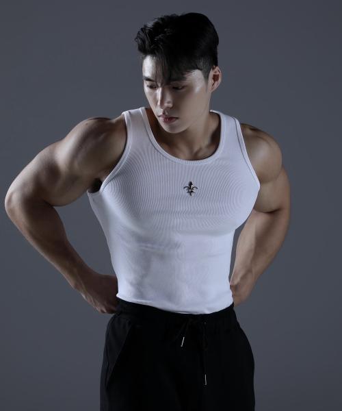 [CAMED] マッスルフィット グローリー スリーブレス [ホワイト] C