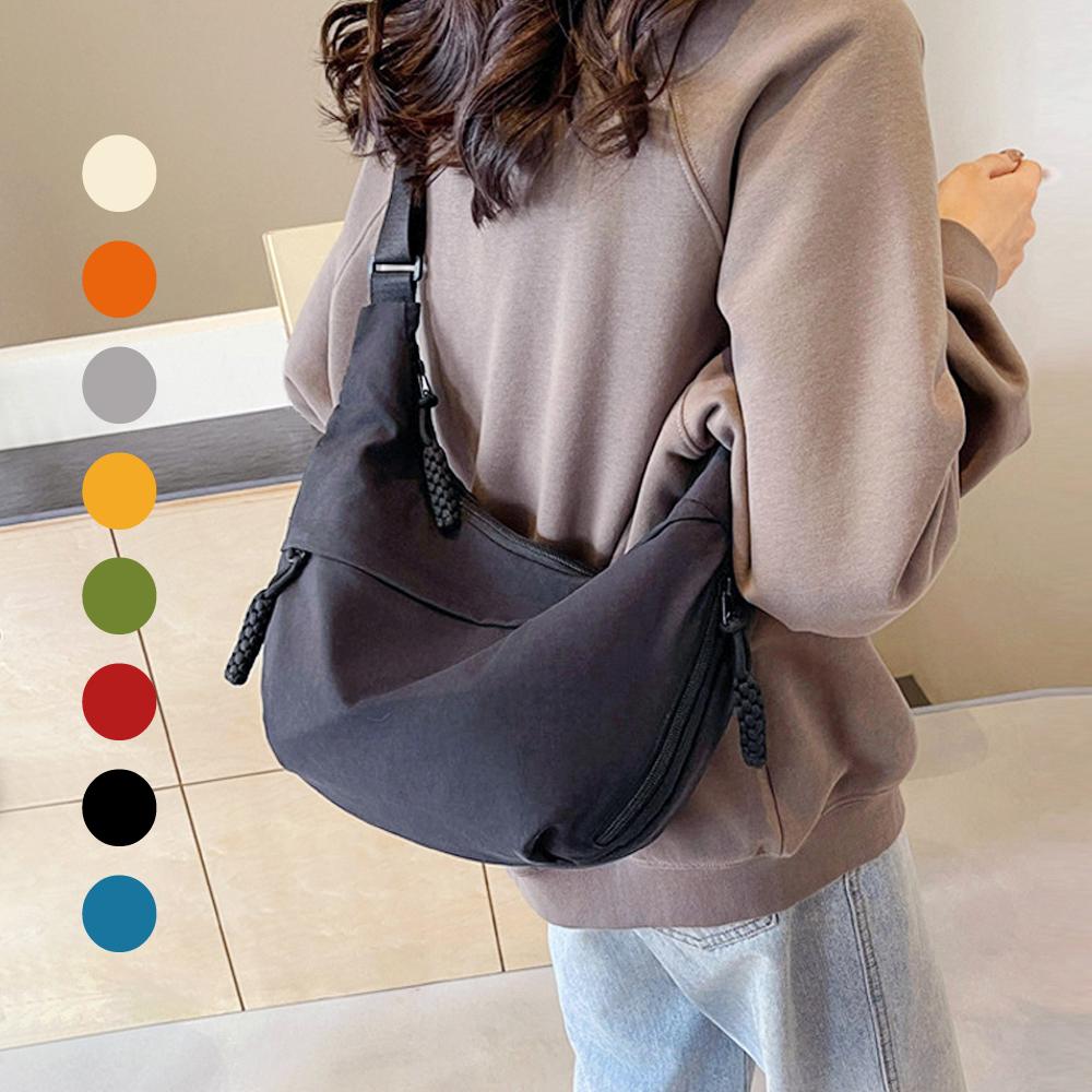 レディース ナイロン 旅行用クロスボディバッグ 半月型 クロワッサンバッグ 海外旅行 スリングバッグ