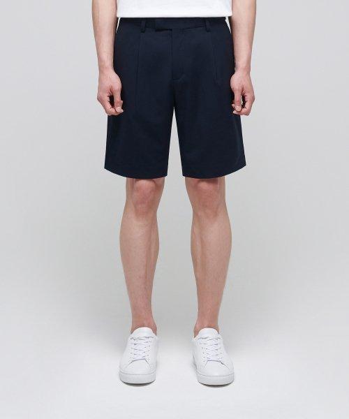 MUSINSA STANDARD ライトウェイト ヒドゥンバンディング ハーフスラックス ネイビー