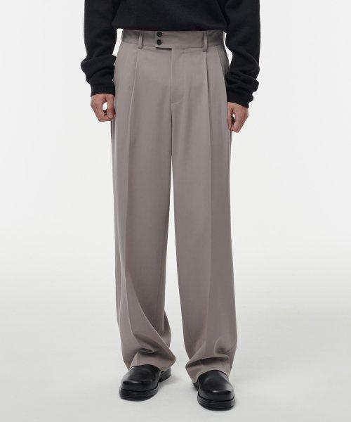 musinsa standard ダブルボタン 2タック ワイドスラックス グレイッシュベージュ