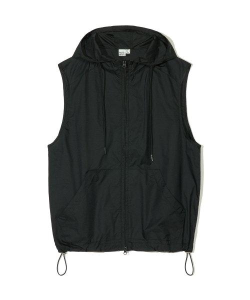 [PARTIMENTO] シアー フーディー ベスト ブラック Sheer Hood Vest Black