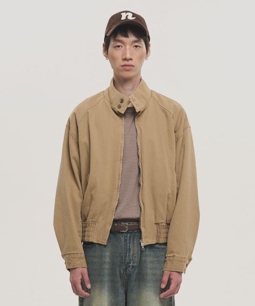 [NOISE] ウォッシュドコットン ハリントンジャンパー ジャケット - ベージュ NM4DPB1109BG