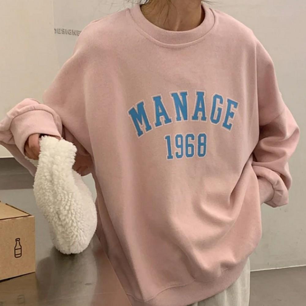 レディース 長袖 レタリングTシャツ ルーズフィット スウェットシャツ カジュアル トップス デイリー